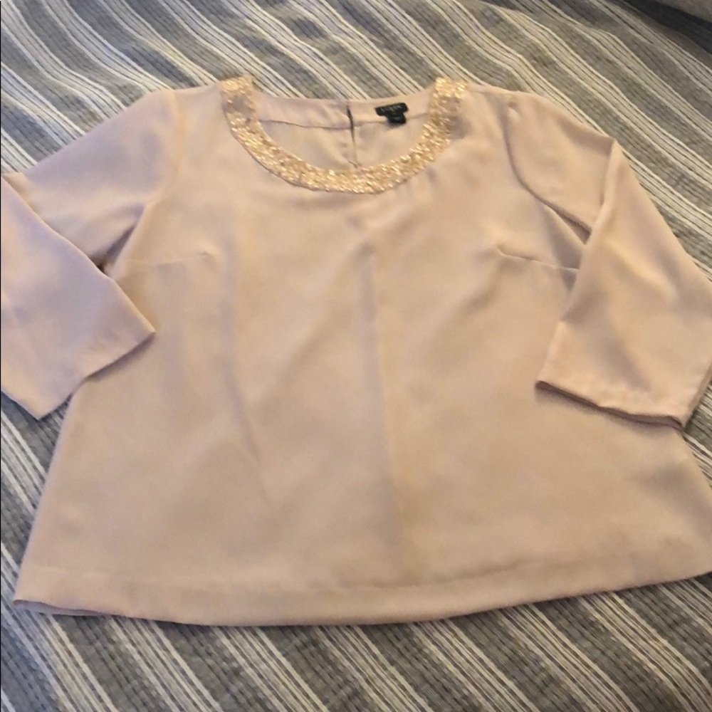 J.Crew Factory Draped Sequin-collar Top